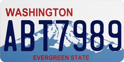 WA license plate ABT7989