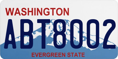 WA license plate ABT8002