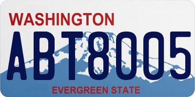 WA license plate ABT8005