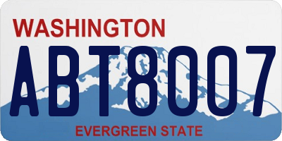 WA license plate ABT8007