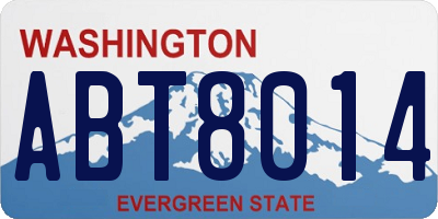 WA license plate ABT8014