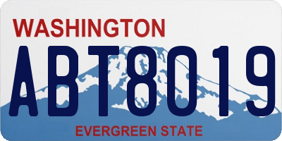 WA license plate ABT8019