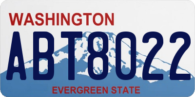 WA license plate ABT8022
