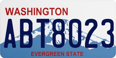 WA license plate ABT8023