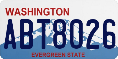 WA license plate ABT8026