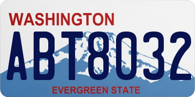 WA license plate ABT8032
