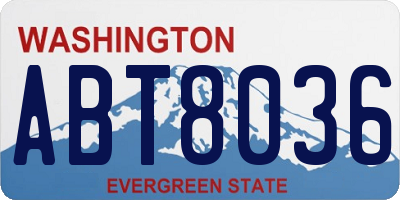 WA license plate ABT8036