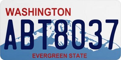 WA license plate ABT8037