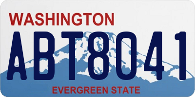 WA license plate ABT8041