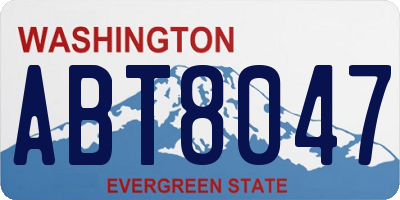 WA license plate ABT8047