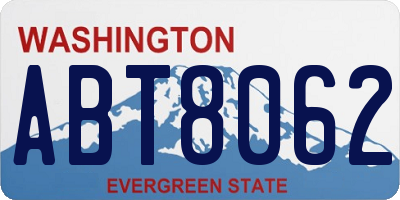 WA license plate ABT8062