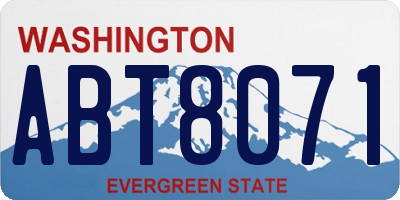 WA license plate ABT8071