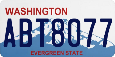 WA license plate ABT8077