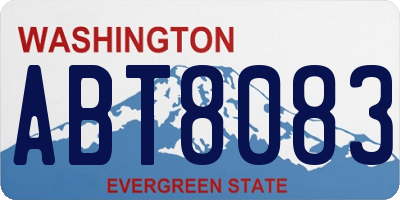 WA license plate ABT8083