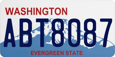WA license plate ABT8087