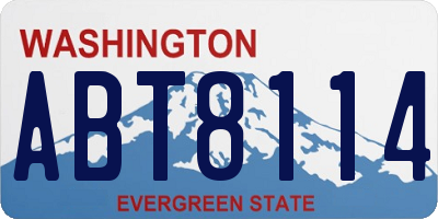 WA license plate ABT8114