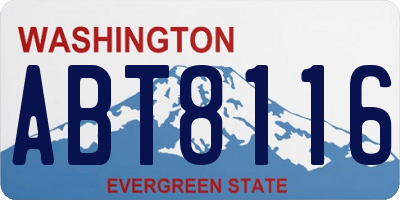 WA license plate ABT8116