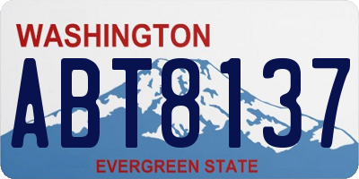 WA license plate ABT8137