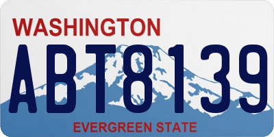 WA license plate ABT8139