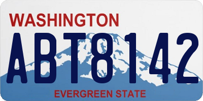 WA license plate ABT8142