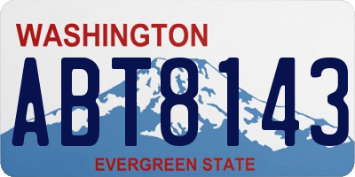 WA license plate ABT8143