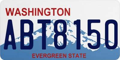 WA license plate ABT8150