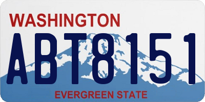 WA license plate ABT8151