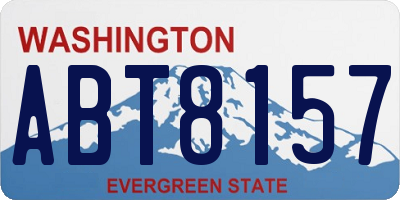 WA license plate ABT8157