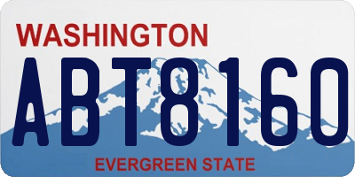 WA license plate ABT8160