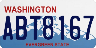 WA license plate ABT8167