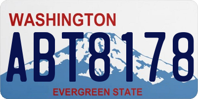 WA license plate ABT8178
