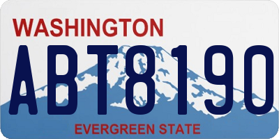 WA license plate ABT8190