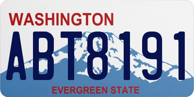 WA license plate ABT8191
