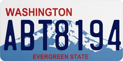 WA license plate ABT8194