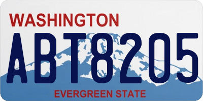 WA license plate ABT8205