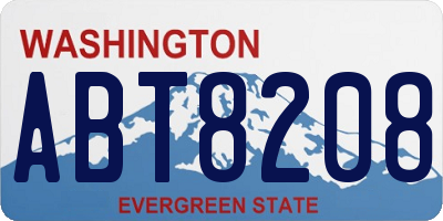 WA license plate ABT8208
