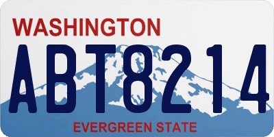 WA license plate ABT8214