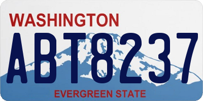 WA license plate ABT8237