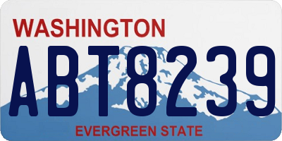 WA license plate ABT8239