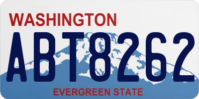 WA license plate ABT8262