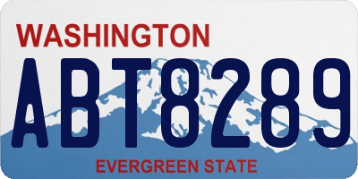 WA license plate ABT8289