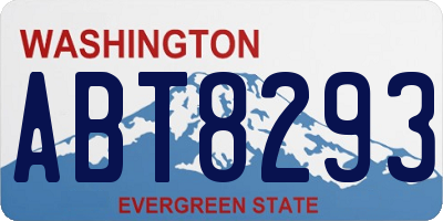 WA license plate ABT8293