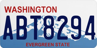 WA license plate ABT8294