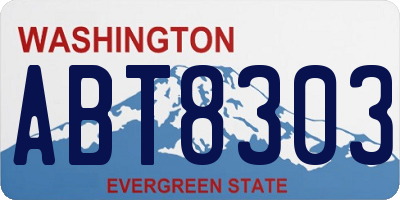 WA license plate ABT8303