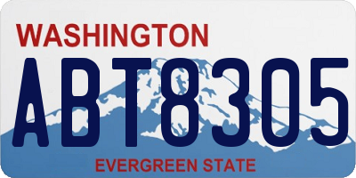 WA license plate ABT8305
