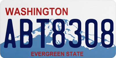 WA license plate ABT8308