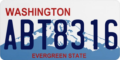 WA license plate ABT8316