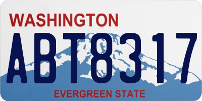 WA license plate ABT8317