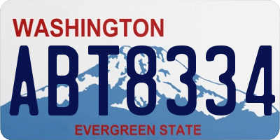 WA license plate ABT8334