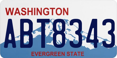 WA license plate ABT8343
